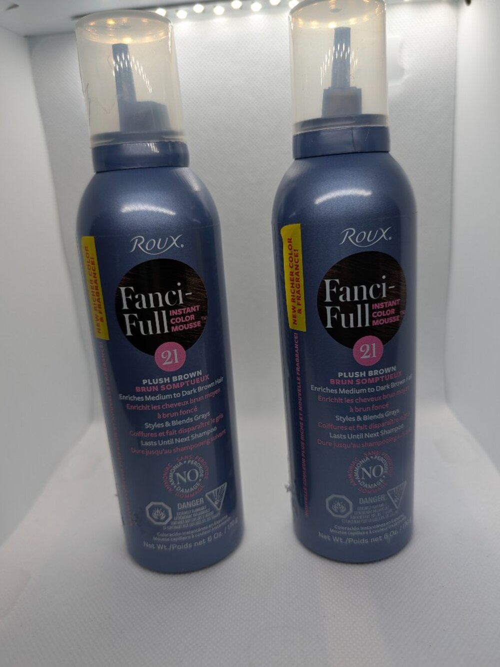 2 Roux Fanci-Full Instant Color Mousse #21 Plush Brown, Medium To Dark Hair, 6oz